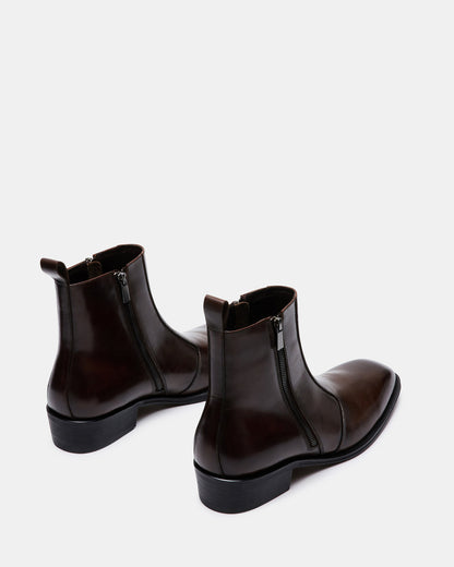 HAYNES Brown Leather Men's Ankle Boot