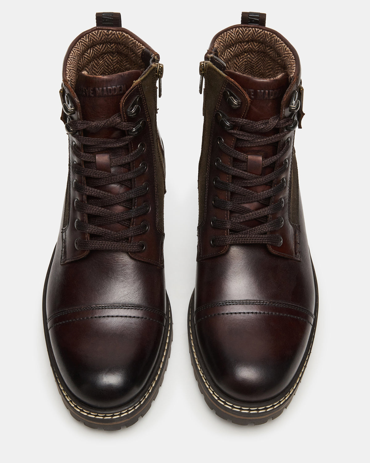 REID Dark Brown Lace-Up Lug Men's Ankle Boot