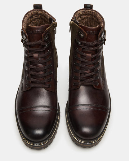 REID Dark Brown Lace-Up Lug Men's Ankle Boot