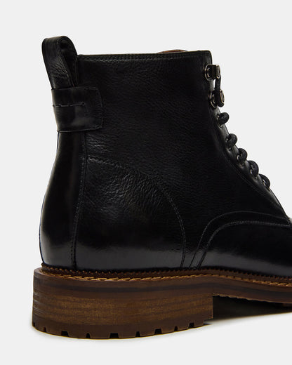 NOBY Black Leather Men's Lace-Up Ankle Boot
