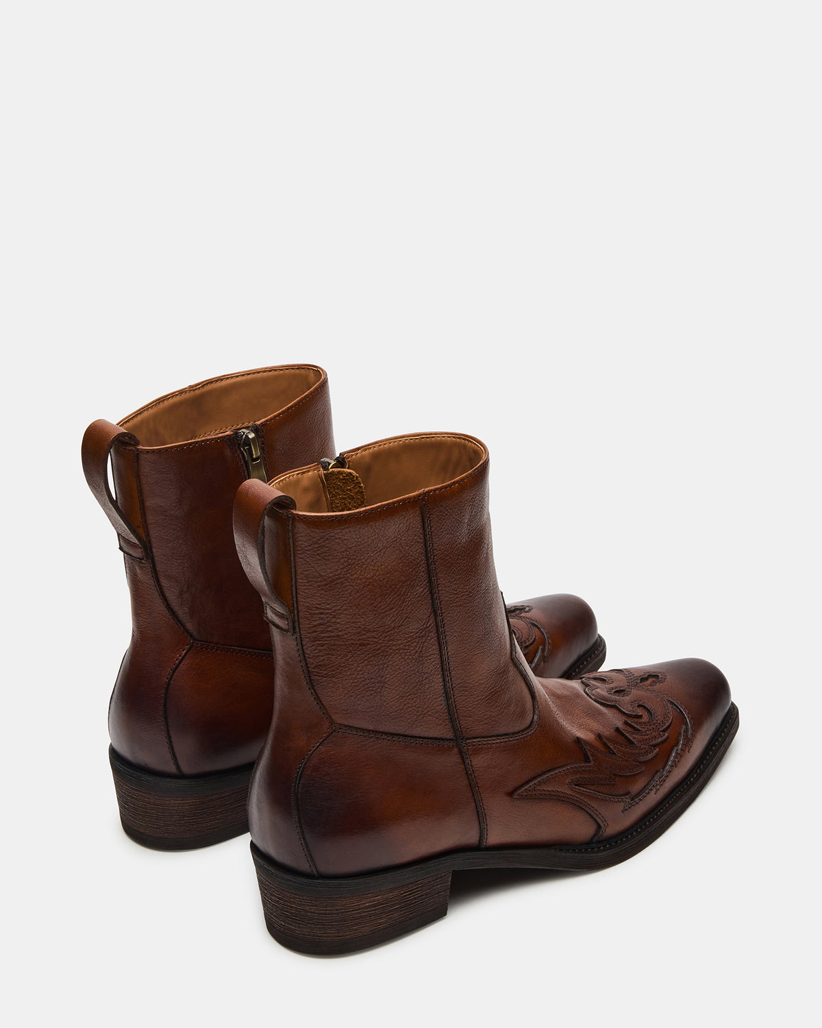 SANTANA Brown Leather Western Men's Ankle Boot