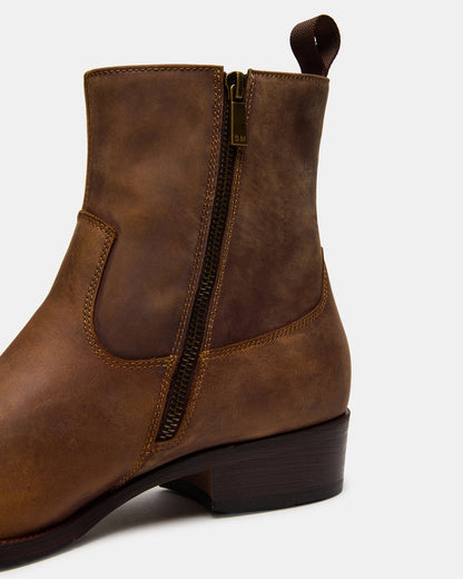 HENDRIK Tan Leather Men's Ankle Boot