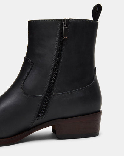 HENDRIK Black Leather Men's Ankle Boot