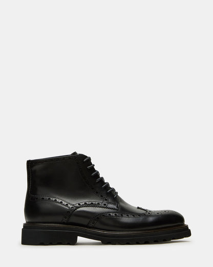 KODA Black Leather Lace-Up Men's Ankle Boot