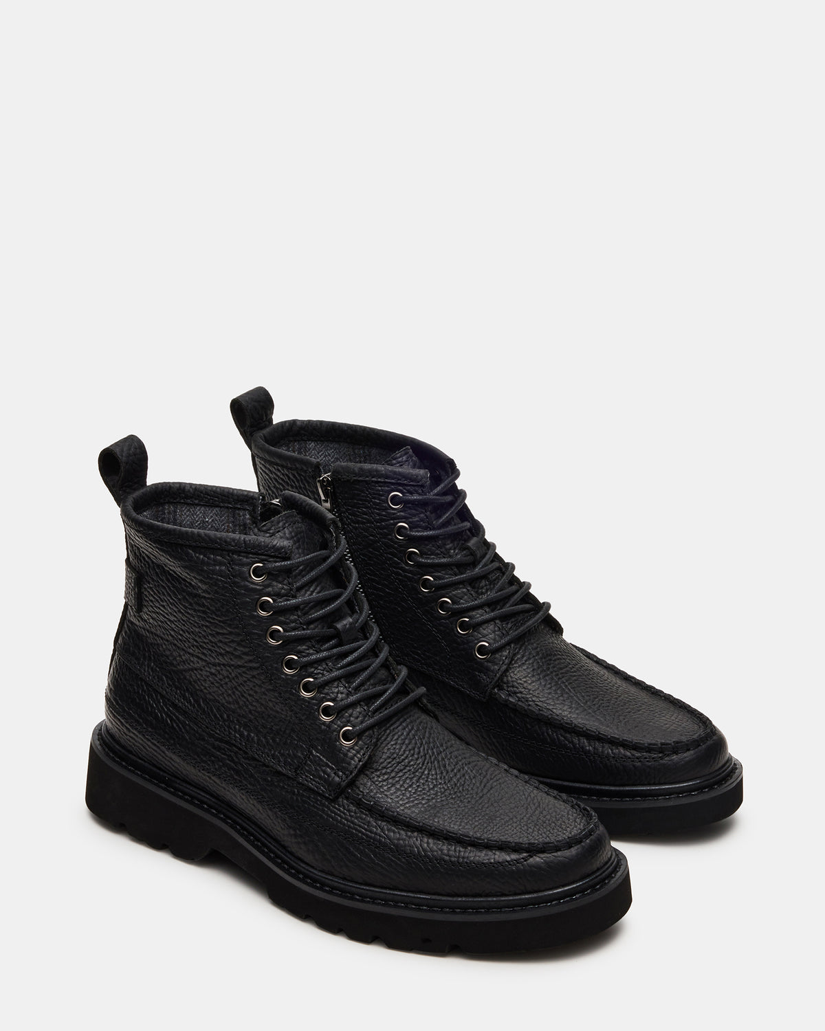 DAEL Black Leather Lace-Up Men's Ankle Boot