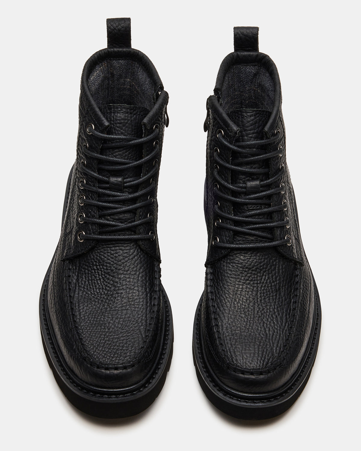 DAEL Black Leather Lace-Up Men's Ankle Boot