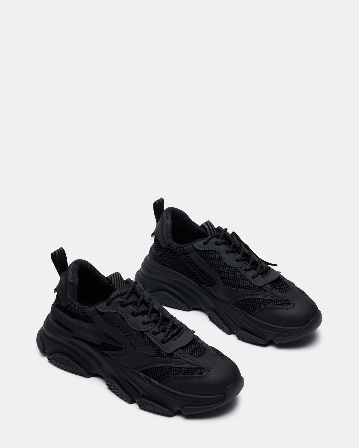 POSSESS Black Low-Top Lace-Up Men's Sneaker
