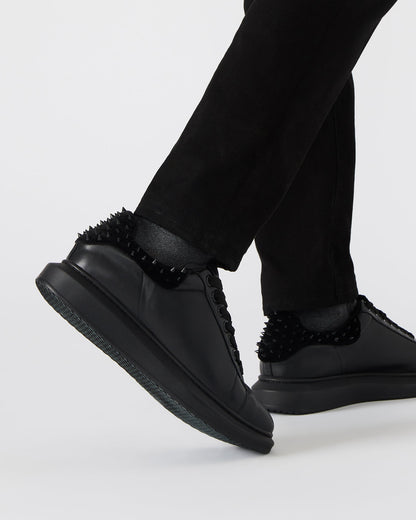 FROSTING Black Velvet Men's Low-Top Lace-Up Sneaker