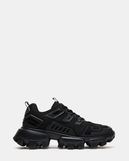 PONCE Black Men's Chunky Sole Lace Up Sneaker