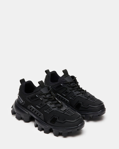 PONCE Black Men's Chunky Sole Lace Up Sneaker