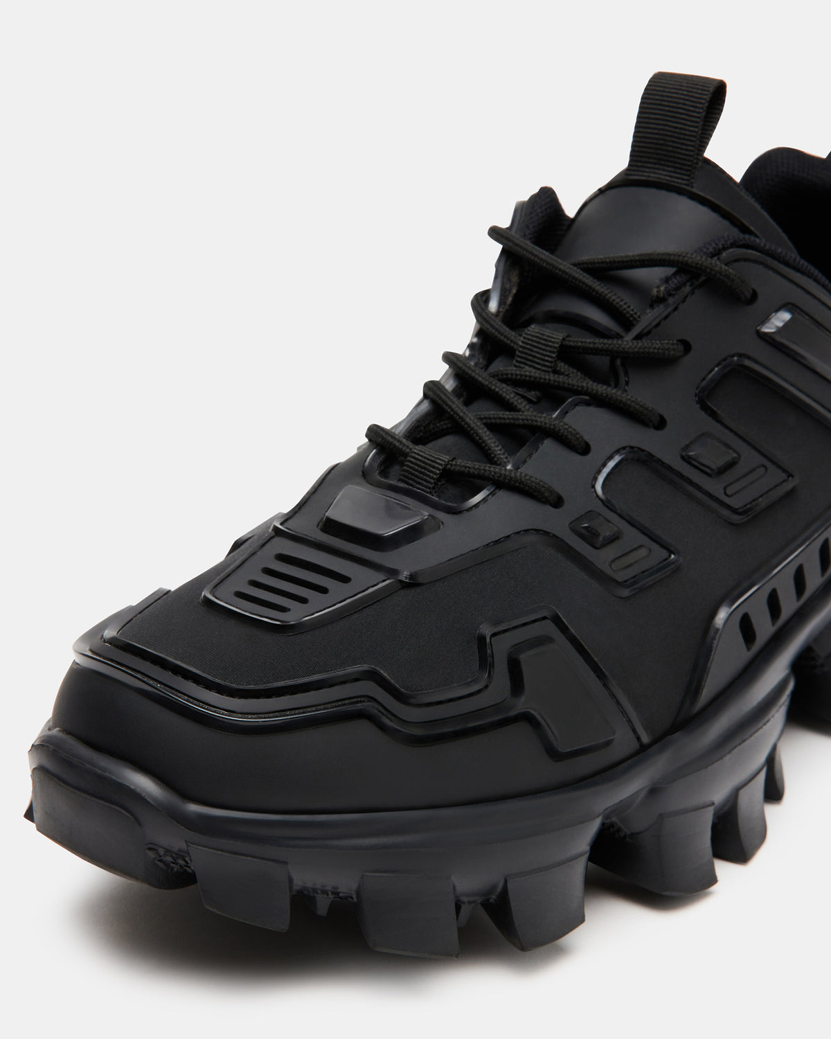 PONCE Black Men's Chunky Sole Lace Up Sneaker