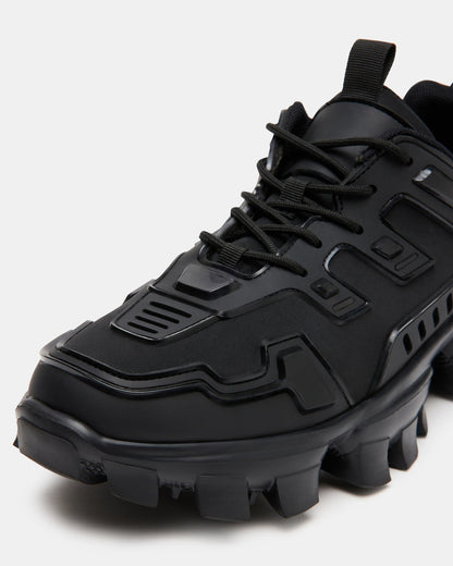 PONCE Black Men's Chunky Sole Lace Up Sneaker