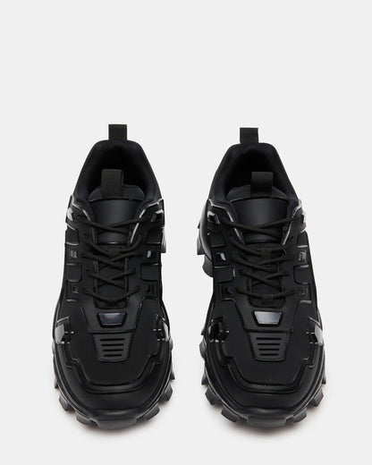 PONCE Black Men's Chunky Sole Lace Up Sneaker