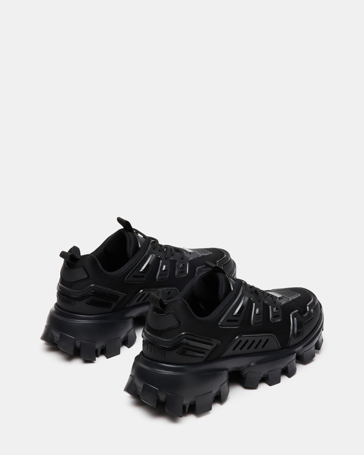 PONCE Black Men's Chunky Sole Lace Up Sneaker
