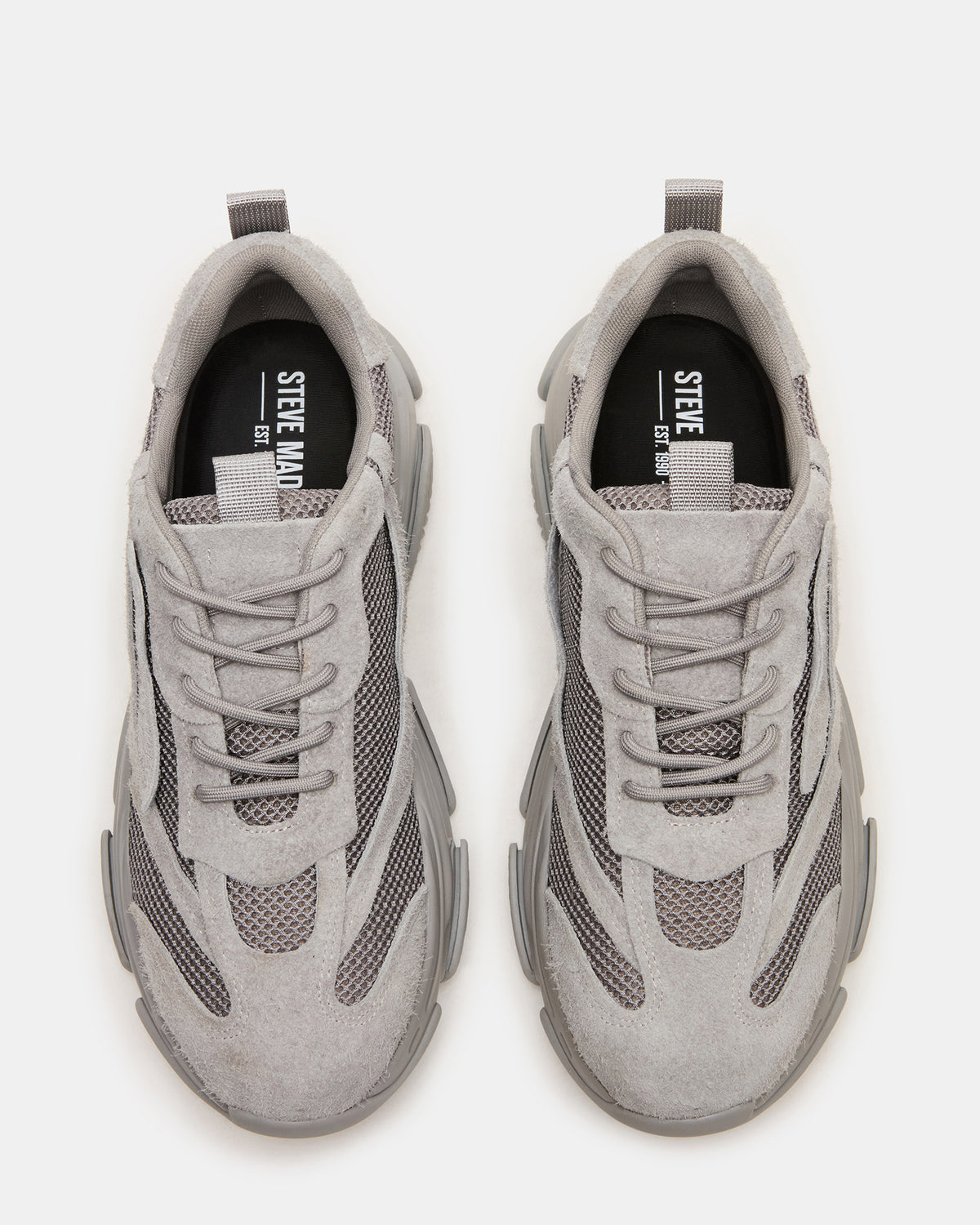 POSSESS Grey Suede Low-Top Lace-Up Men's Sneaker