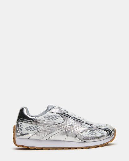 XYLO Silver Low-Top Lace-Up Men's Sneakers