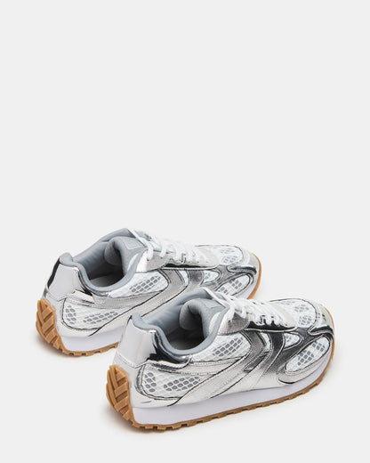 XYLO Silver Low-Top Lace-Up Men's Sneakers