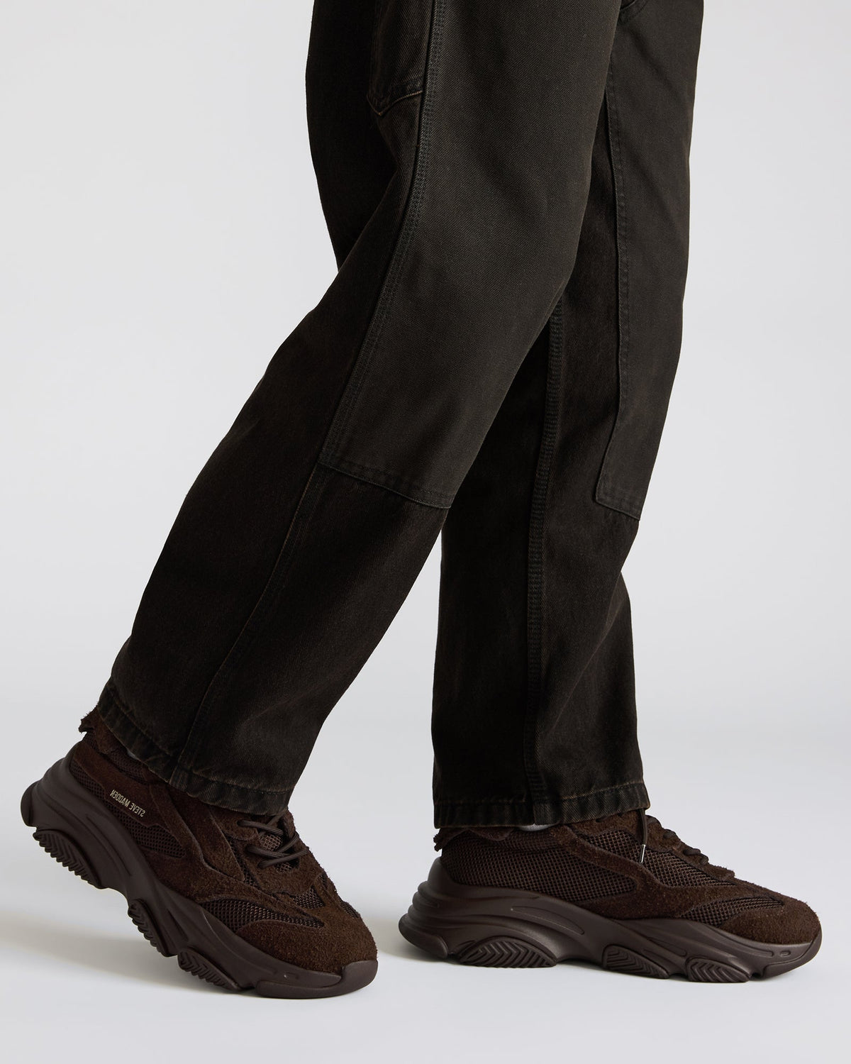 POSSESS Brown Suede Low-Top Lace-Up Men's Sneaker