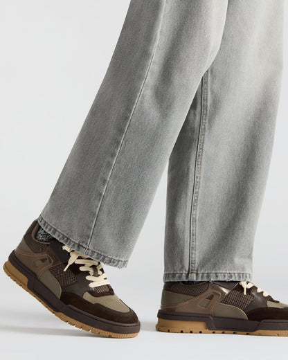 SANCHEZ Brown Multi Low-Top Lace-Up Men's Sneaker