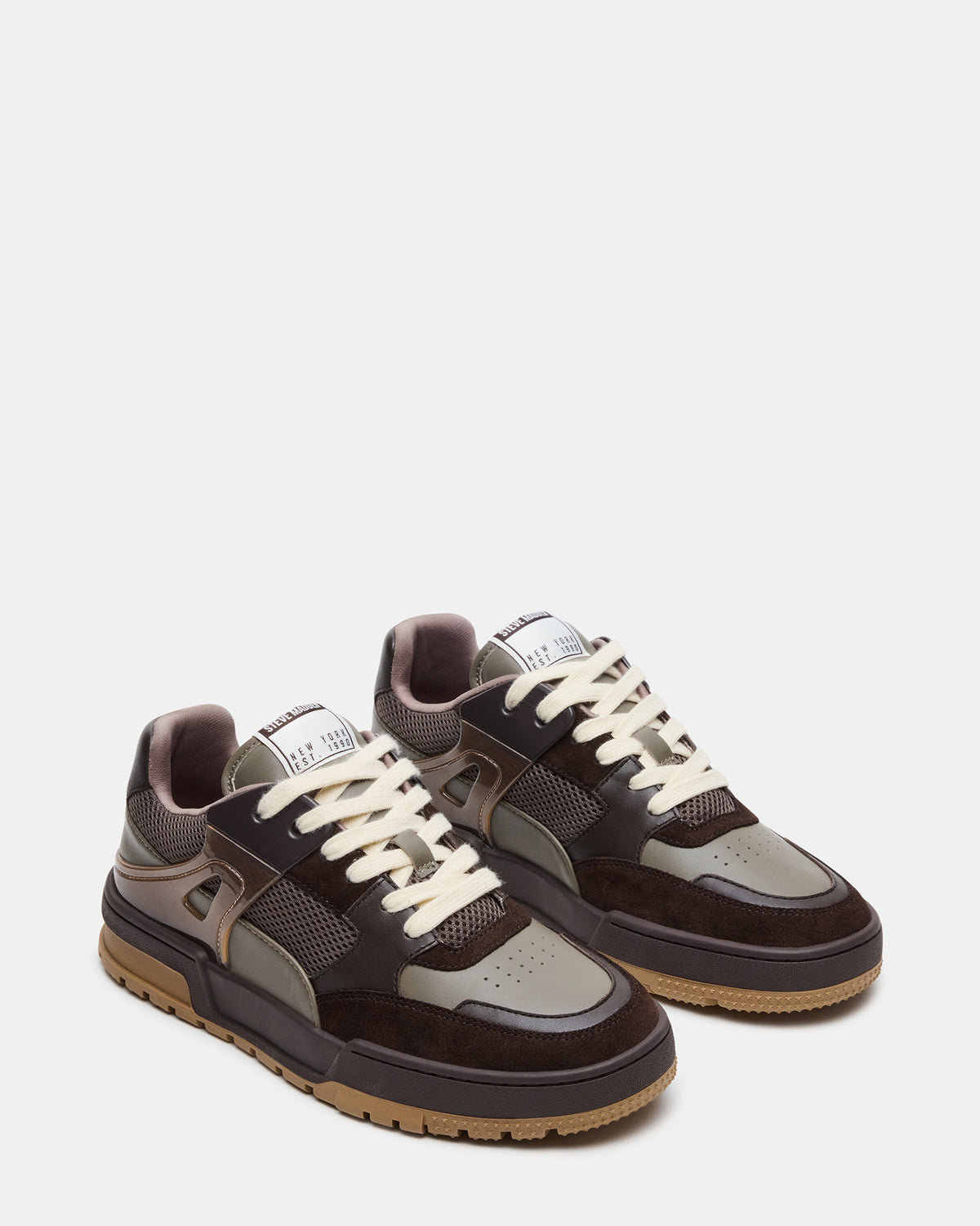 SANCHEZ Brown Multi Low-Top Lace-Up Men's Sneaker