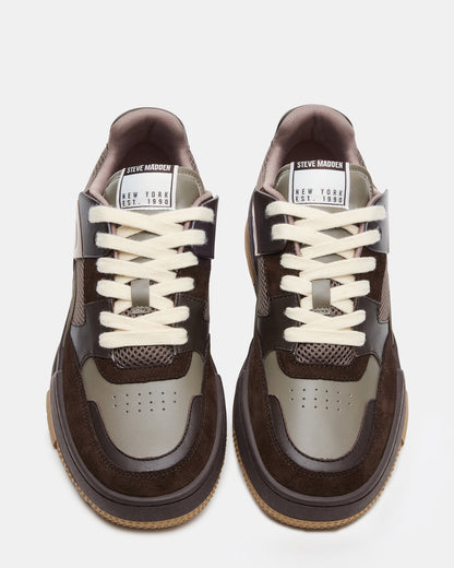 SANCHEZ Brown Multi Low-Top Lace-Up Men's Sneaker