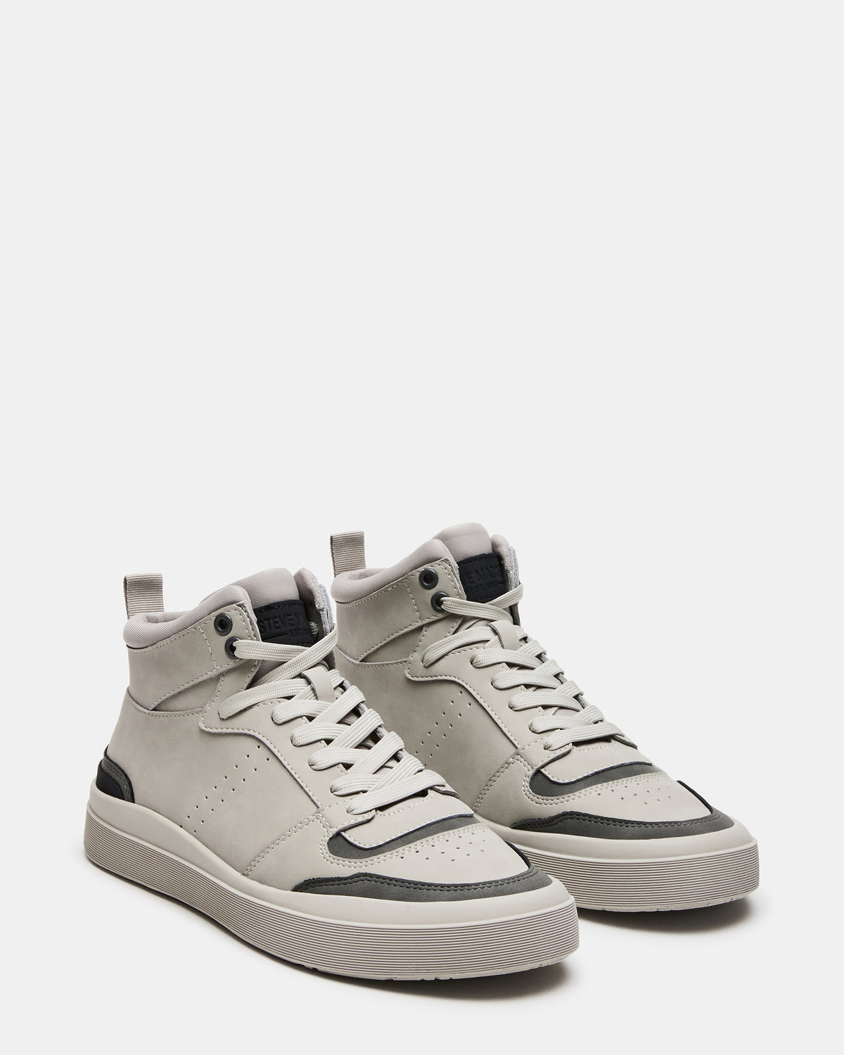 DERICK Light Grey Men's Lace-Up High-Top Sneakers