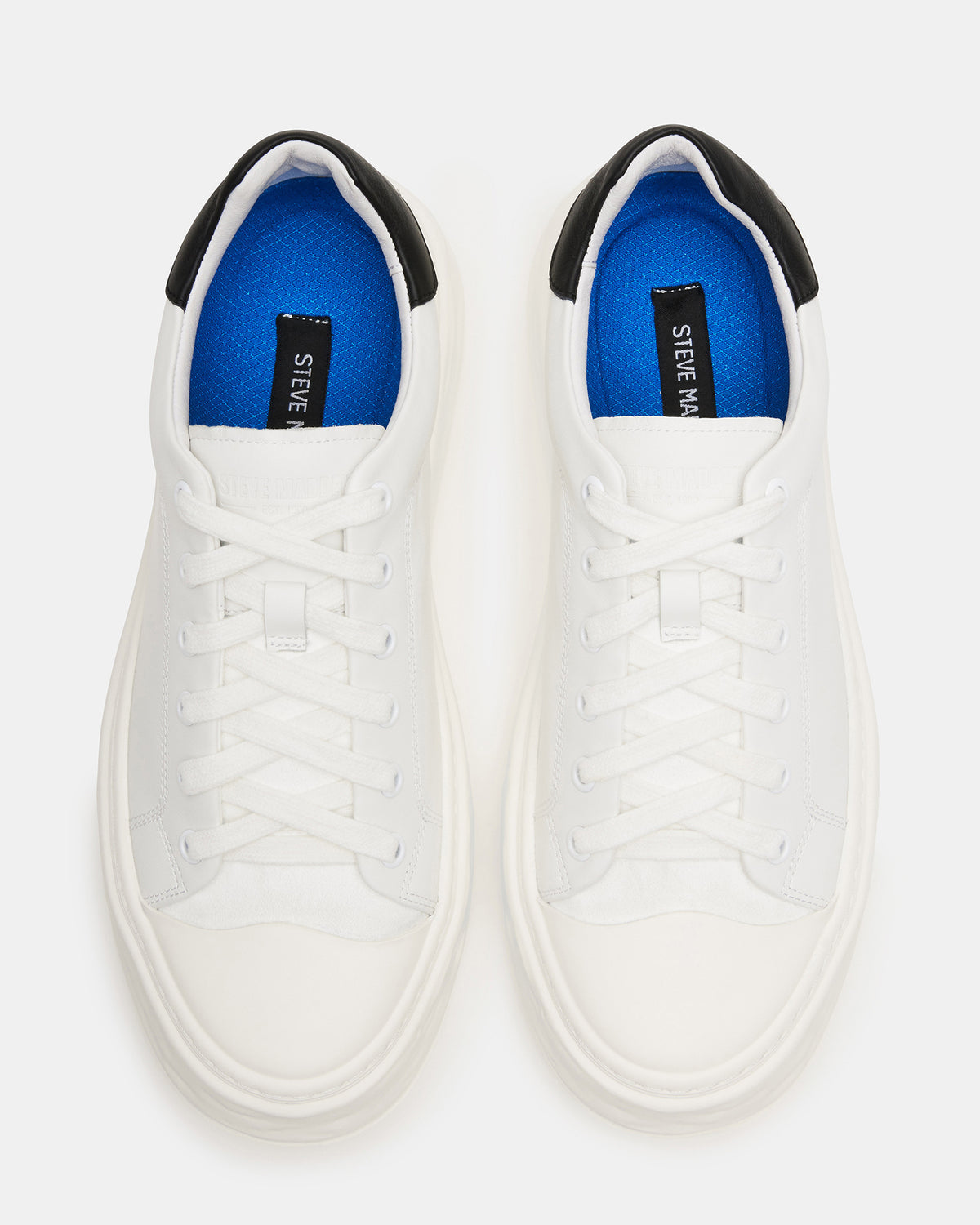 MACRAE White Leather Men's Low-Top Fashion Sneaker