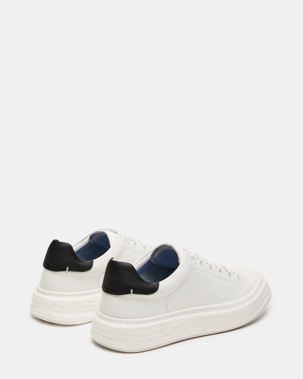 MACRAE White Leather Men's Low-Top Fashion Sneaker