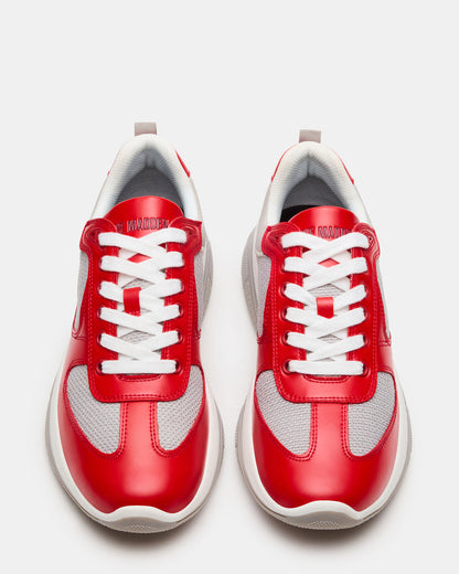 PICOLO Red Low-Top Lace-Up Men's Sneaker