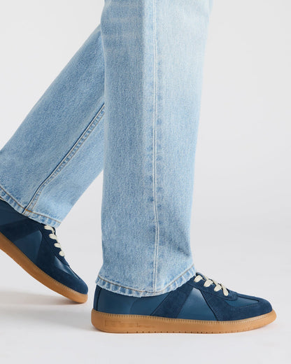 DIXON Navy Suede Low-Top Panel Men's Sneaker