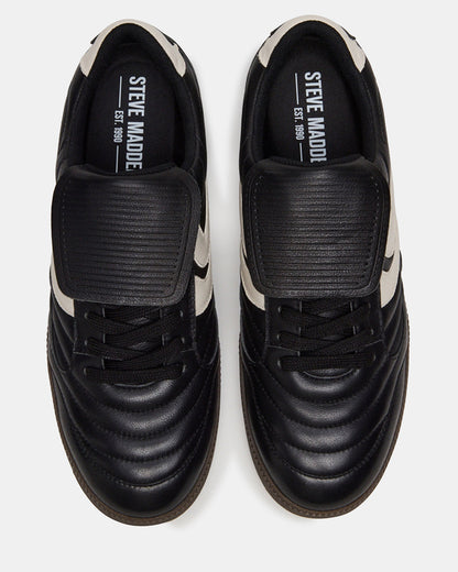JANOS Black Leather Low-Top Lace-Up Men's Sneaker