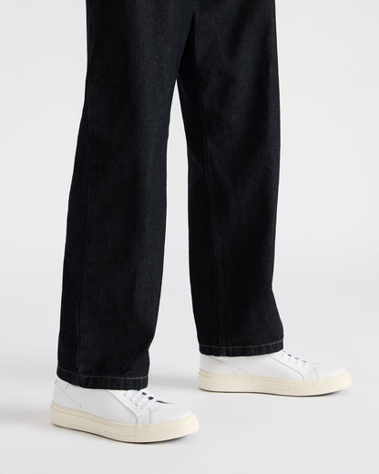 ZOII White Leather Men's Low-Top Lace-Up Sneaker