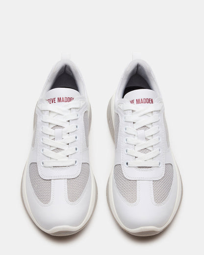 PICOLO White Low-Top Lace-Up Men's Sneaker