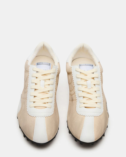 PUZZLE Cream Low-Top Lace-Up Men's Sneaker