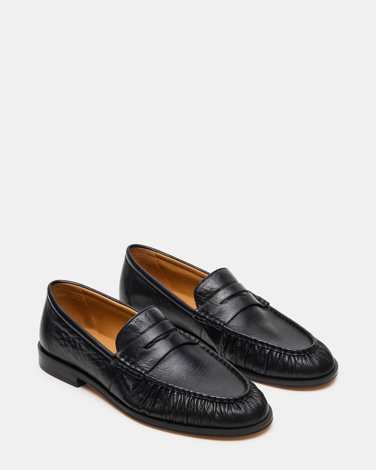 QUINCEY Black Leather Slip-On Men's Loafer