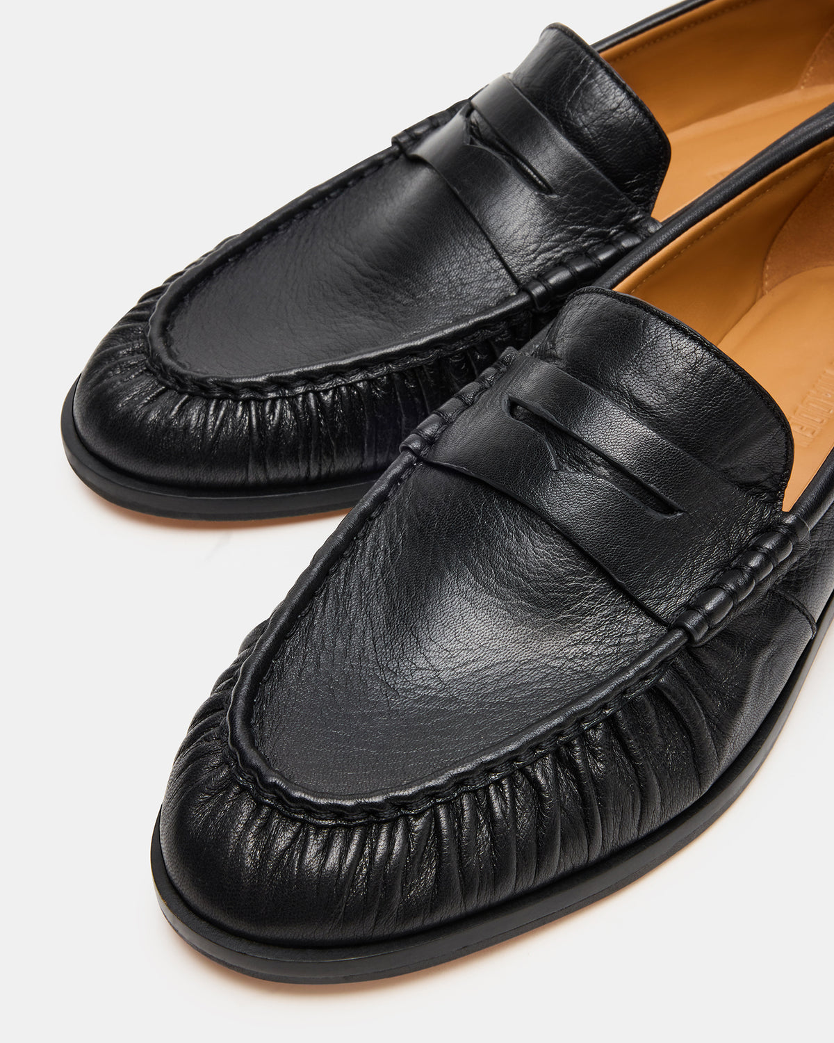 QUINCEY Black Leather Slip-On Men's Loafer