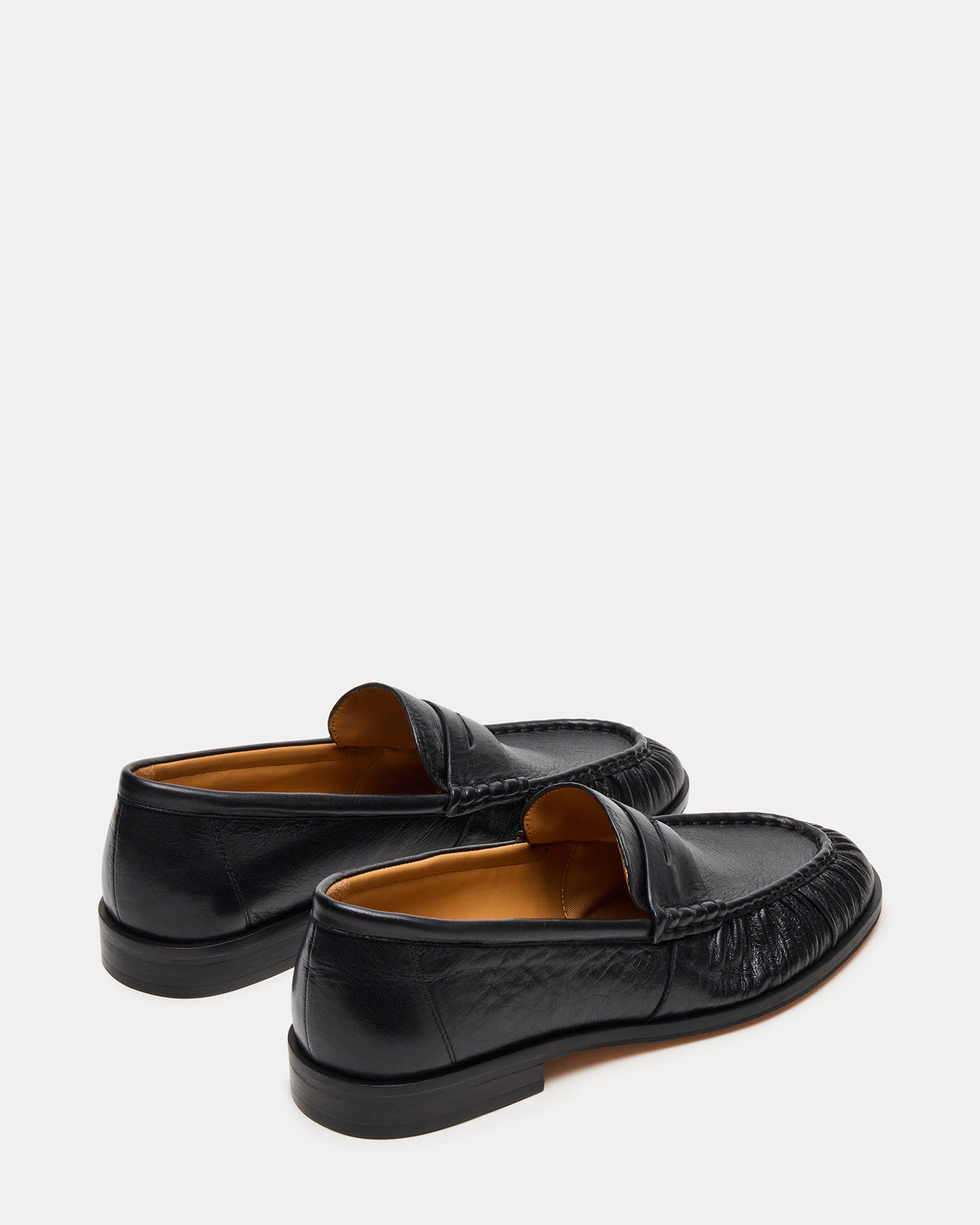 QUINCEY Black Leather Slip-On Men's Loafer