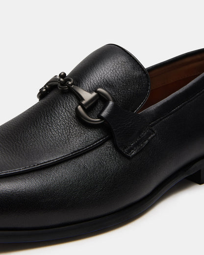 JAYSHAN Black Leather Men's Dress Loafer