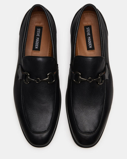 JAYSHAN Black Leather Men's Dress Loafer