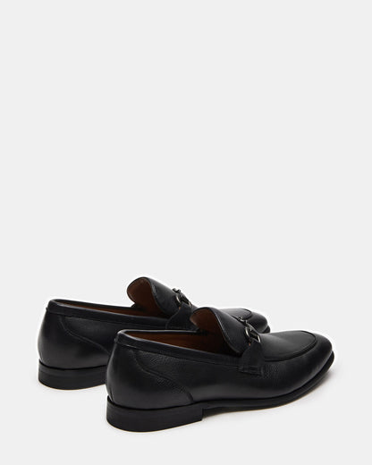 JAYSHAN Black Leather Men's Dress Loafer