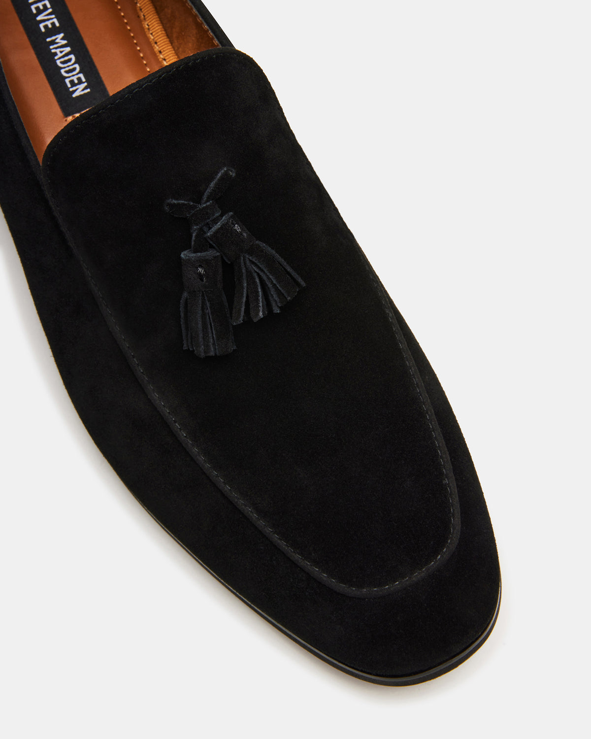 ONDRE Black Suede Tassel Slip-On Men's Loafer