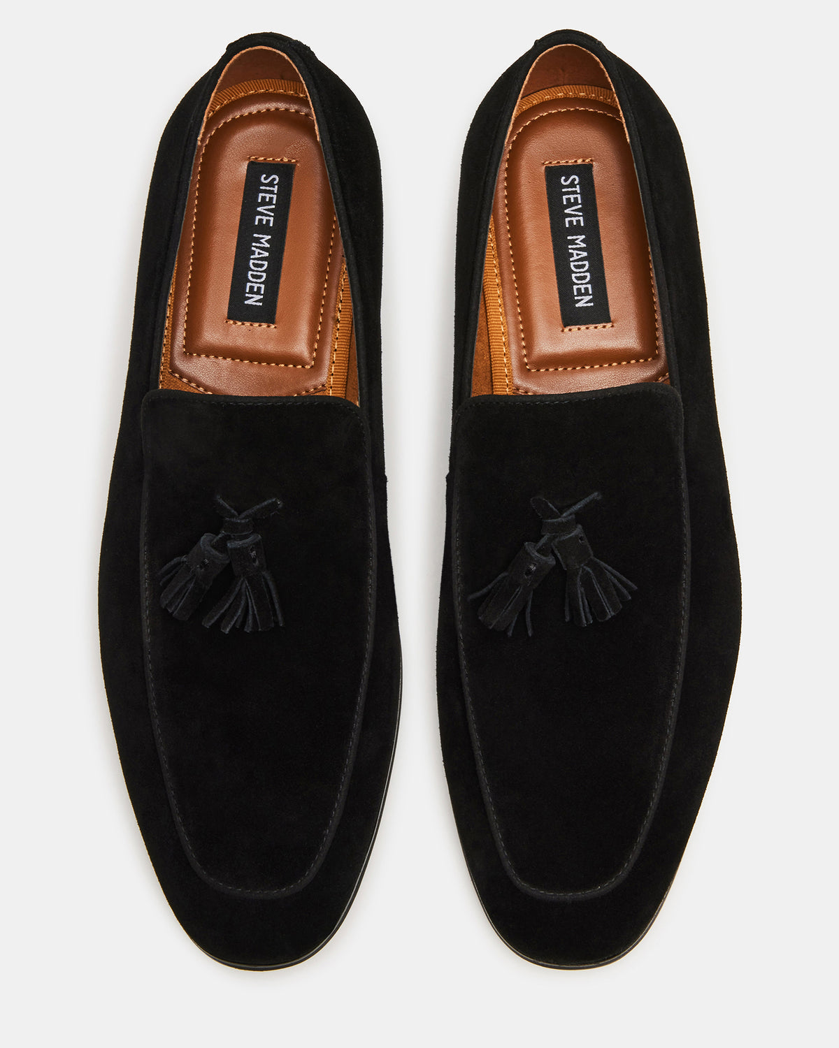ONDRE Black Suede Tassel Slip-On Men's Loafer