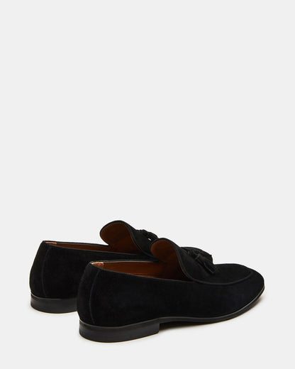 ONDRE Black Suede Tassel Slip-On Men's Loafer