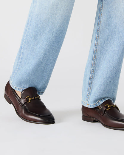 JAYSHAN Brown Leather Men's Dress Loafer