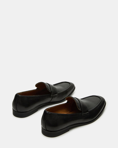 BISCUIT Black Leather Slip-On Men's Dress Loafer