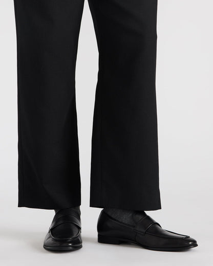 BISCUIT Black Leather Slip-On Men's Dress Loafer
