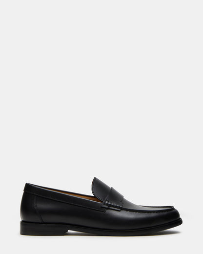 COLVER Black Leather Men's Slip-On Loafer