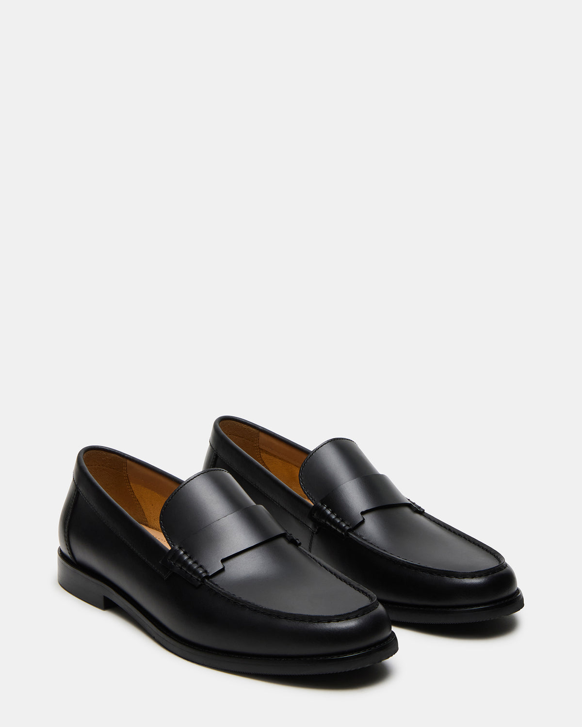 COLVER Black Leather Men's Slip-On Loafer