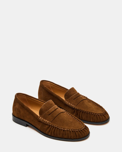 QUINCEY Chestnut Suede Slip-On Men's Loafer