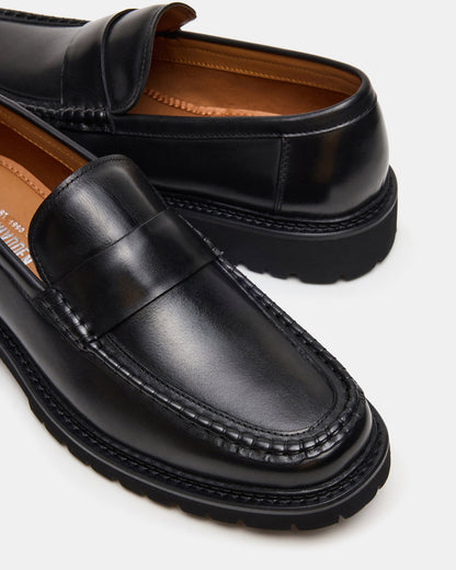 BRODIE Black Slip-On Lug Men's Loafer